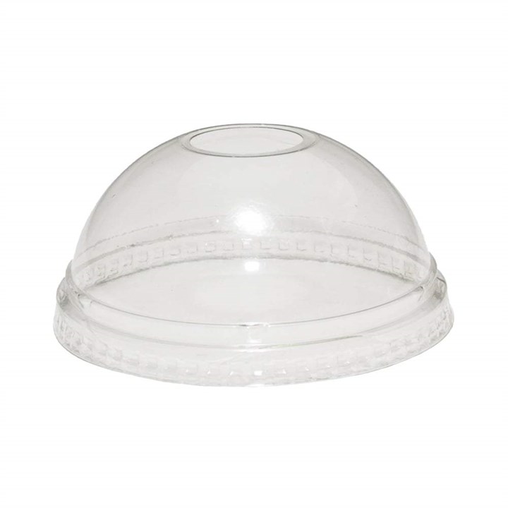 CLEAR DOME LID WITH HOLE 9/12/16/20 OZ
