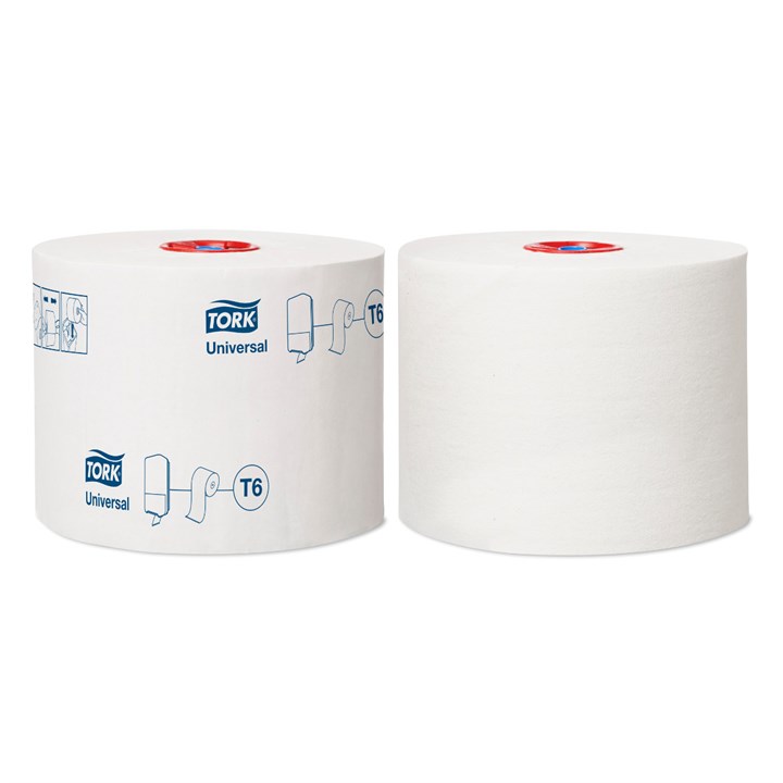 Tork Twin Mid-size Toilet Roll White T6 1PLY