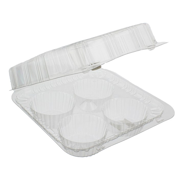4 COMPARTMENT MUFFIN CONTAINER (L)200 (W)190 (H)75MM
