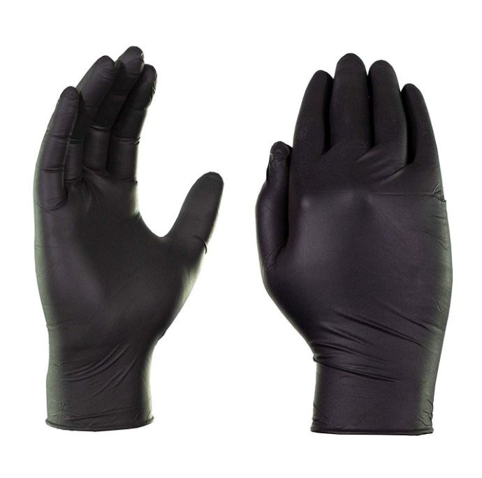 Professional Hygiene Black Nitrile Powder Free Gloves - Small
