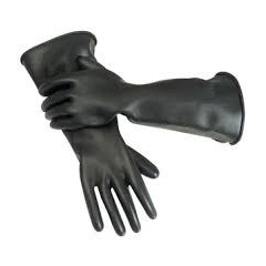 LARGE RUBBER GAUNTLES FOR CHEMICAL USE