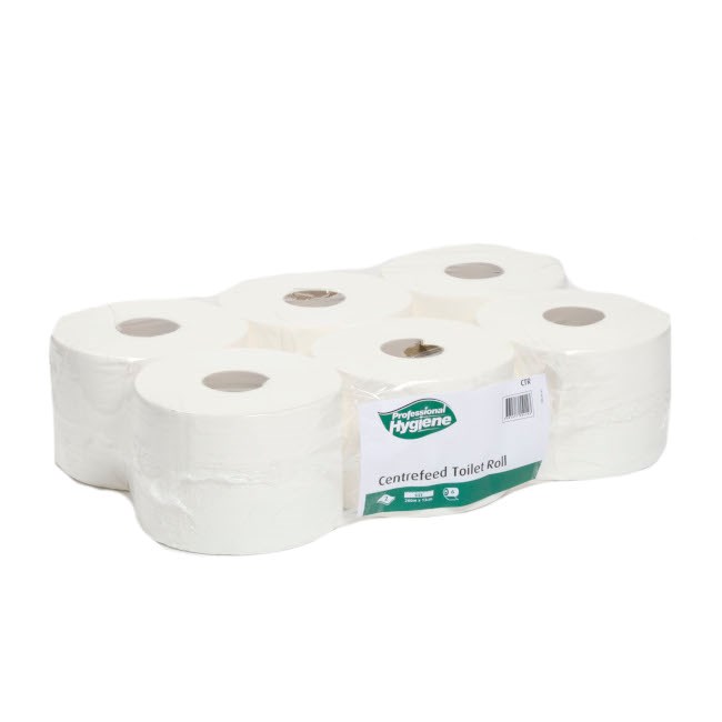CENTREFEED TOILET ROLL 200 MTRS 6 ROLLS