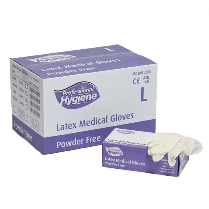 Professional Hygiene Latex Clear Powder Free Gloves Small