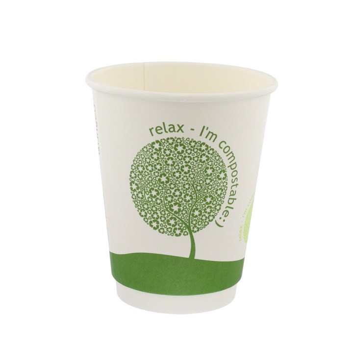 16OZ COMPOSTABLE DOUBLE WALL WHITE/PRINTED CUP 