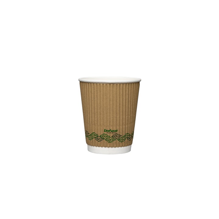 12OZ COMPOSTABLE RIPPLE WALL BROWN CUP