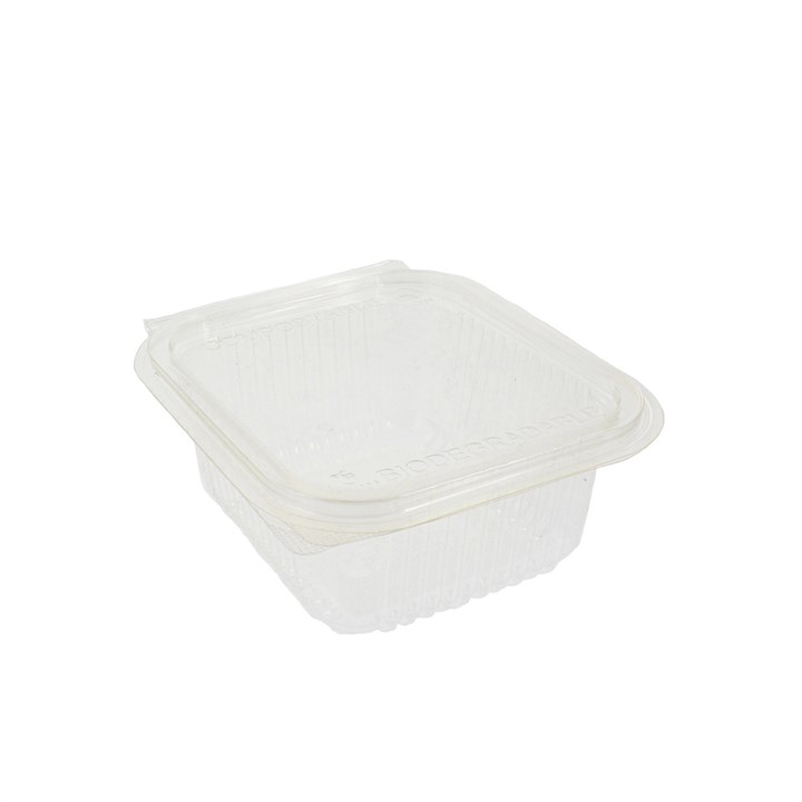 500cc clear PLA compostable salad container 135x125x56mm 12x50s