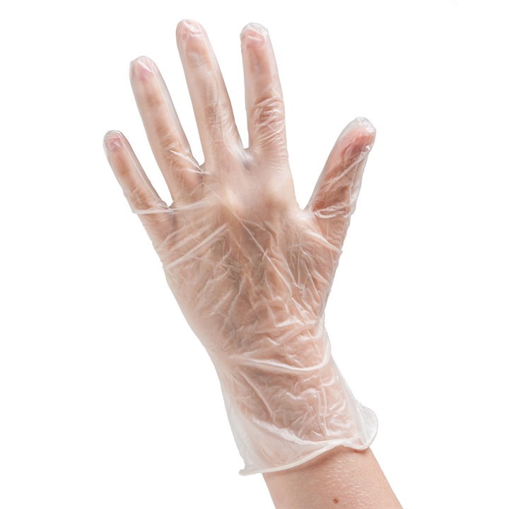 OLYMPIA POWDER FREE CLEAR VINYL GLOVES - EXTRA LARGE