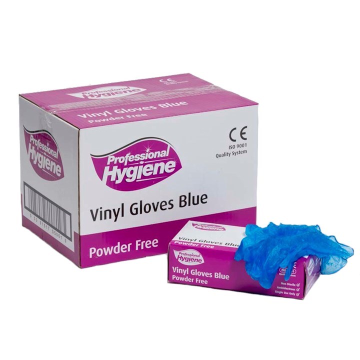 Professional Hygiene Vinyl Blue Powder Free Gloves