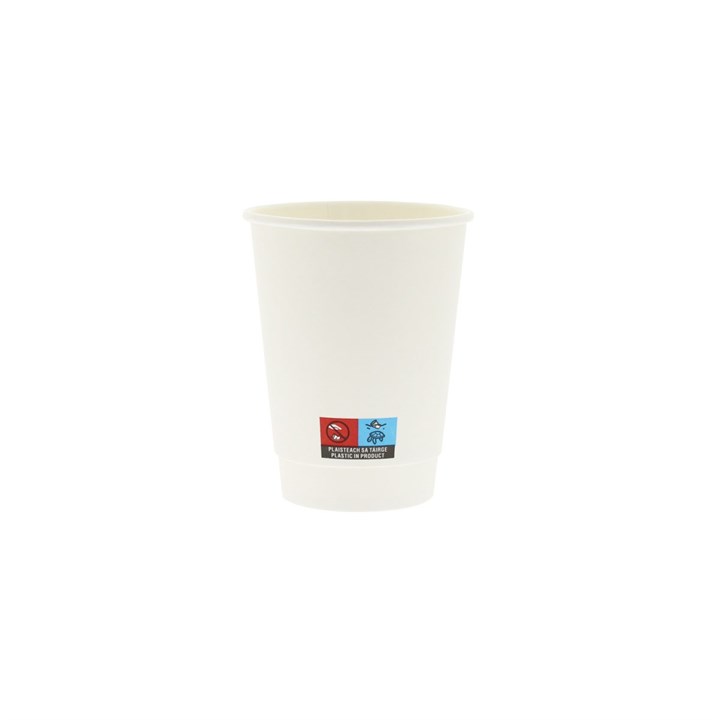 12OZ RECYCLABLE SINGLE WALL WHITE CUP