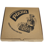 16" PIZZA BOX KRAFT BROWN WITH BLACK STOCK DESIGN