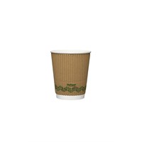 12OZ COMPOSTABLE RIPPLE WALL BROWN CUP