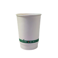 12oz PC Compostable Double Wall WHITE/PRINTED CUP