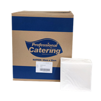 Professional Catering White Napkin 2ply 1/4 fold 33x33cm