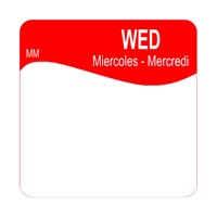 25mm Removable SQUARE LABEL - WEDNESDAY