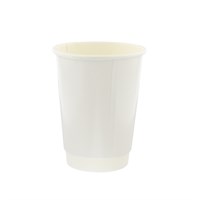 WHITE 12OZ DOUBLE WALL CUP