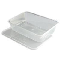 PLASTIC TAKEAWAY CONTAINER &  LID 500cc