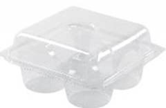 4 CAVITY MUFFIN CONTAINER 320x204x51mm 