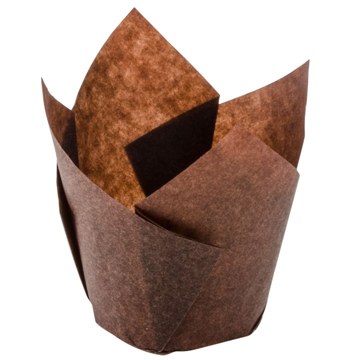 BROWN TULIP MUFFIN WRAP (L)160mm (W)160mm (H)50MM 