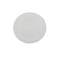 9 OZ CLEAR FLAT LID WITH STRAW HOLE 