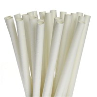 LEAFWARE WHITE PAPER STRAW 200X6MM