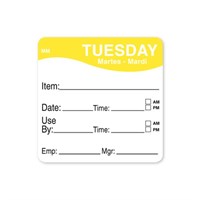 51mm Removable SQUARE LABEL - TUESDAY